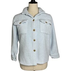 Wallflower Girls Sherpa Fleece Shacket Jacket Light‎ Blue Size M